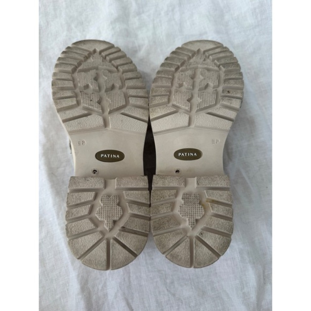 Portland Leather Patina Zoe Chunky Loafer in Bone White Chunky Lug Platform 38 - Picture 10 of 12